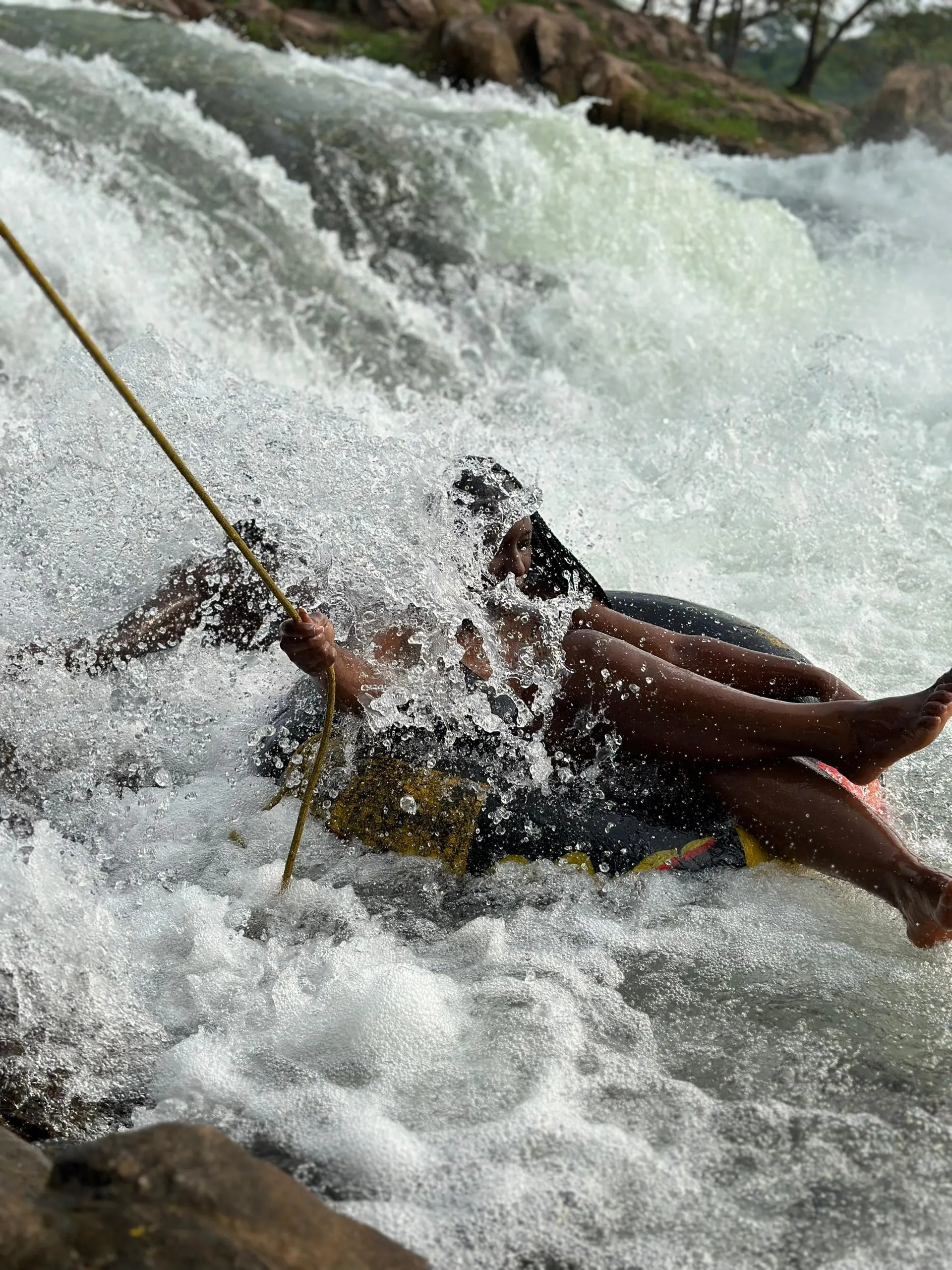 Intense white water rafting on the Nile